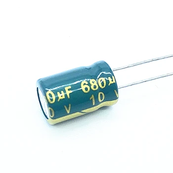 10 шт./лот 10V 680UF Низкий ESR/Импеданс высокочастотный алюминиевый электролитический конденсатор размером 8X12 10v 680UF 20%