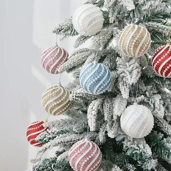 1шт 8 см Украшения для Рождественских шаров Подвеска XmasTree Balls Подвесные Веселые Рождественские Украшения На Рождество 2023 Новый Год Navidad Decor