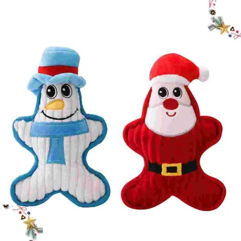 2 ШТ Игрушки для домашних животных, мини-плюшевые рождественские носки, звуковые игрушки для собак, щенков, детей