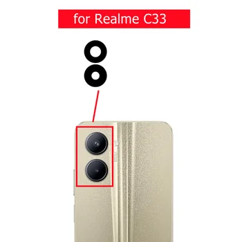 2 шт./компл. для камеры Realme C33, Стеклянная линза, Задняя камера, Стеклянная линза с клеем, Замена, Ремонт, Запасные части
