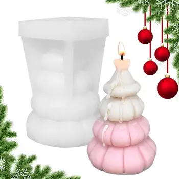 3D формы для свечей в форме Рождественской елки Силикон Для изготовления свечей Ароматический соевый воск Мыло Пластырь Рождественские Подарки Домашний декор