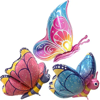 3шт Огромные Воздушные Шары Из Фольги С Бабочками 3D Форма Бабочки Воздушный Шар Бабочка На День Рождения Гелиевый Майларовый Воздушный Шар Бабочка Тематический Декор Вечеринки