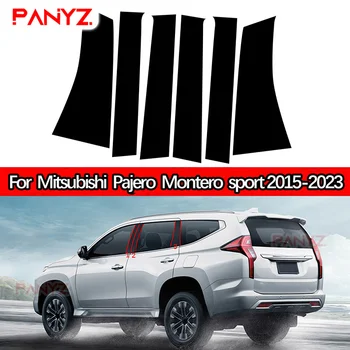6шт Наклейки для Отделки Окон и Дверей Автомобиля Mitsubishi Pajero Sport Montero Sport 2015-2021 2022 2023 Стойки Стойки Автостайлинг