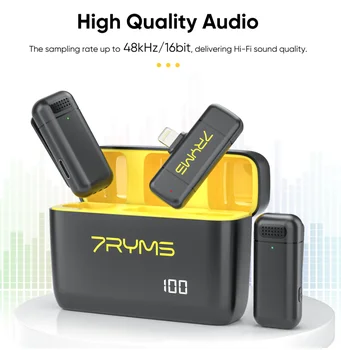 7RYMS Rimo S1 Аудио Видео Микрофон Для Записи Голоса Беспроводная Петличная Микрофонная Система для Мобильного Телефона iPhone Или Android Ноутбук sory