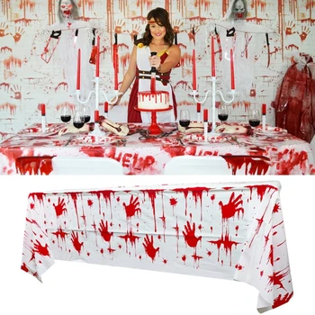 P82D Ужасающая крышка стола на Хэллоуин, скатерть с зомби на Хэллоуин, пластиковые чехлы