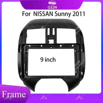 QSZN 9-дюймовая автомобильная панель для NISSAN Sunny 2011 с двойными автомобильными панелями Din, Аудиосистемой Android, адаптером для установки на приборной панели