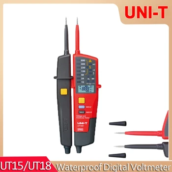 UNI-T Цифровой Вольтметр UT15B UT15C UT18C UT18D 24 В ~ 690 В AC DC Детектор Напряжения ЖК-дисплей 3-Фазный Тестер Непрерывности Последовательности