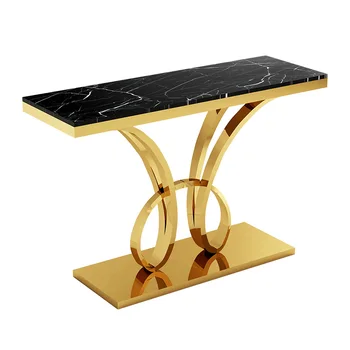 YY Простое и легкое роскошное прихожее из нержавеющей стали, декоративная перегородка в коридоре, приставной столик, длинный узкий стол