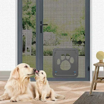 ZK30 Легко устанавливаемая дверь для домашних животных, Безопасный запирающийся магнитный экран, Уличные собаки, Кошки, Модные окна, ворота, Дом, Вход свободный