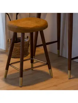 Барный стул Nordic, современный простой барный стул, барный стул Home Island, легкий роскошный барный стул из массива дерева