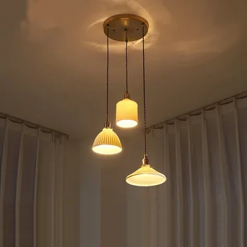 Белые стеклянные светодиодные подвесные светильники с 3 головками Светильники для столовой Ресторана бара Кафе Nordic Modern Подвесной светильник для домашнего освещения