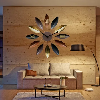 Большие железные художественные настенные часы в стиле Ретро в скандинавском стиле, Бесшумные подвесные часы, Бесшумные настенные часы для дома, гостиной, спальни, декора