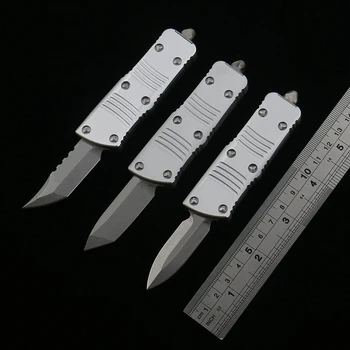 Версия DQF MiRo-Серебристо-Белый Карманный нож Mini-M Utility EDC Tools Кухонные Ножи 6061-T6 Из авиационного алюминиевого сплава D2 Steel