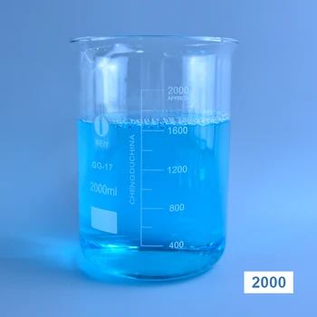 Высококачественный стеклянный стакан объемом 2000 мл, химическая лаборатория, прозрачный стакан из боросиликатного стекла, утолщенный, с носиком
