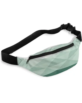 Геометрические зеленые треугольные поясные сумки, сумка через плечо, мужская сумка-мессенджер, повседневная модная поясная сумка для женщин.