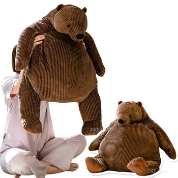 гигантский реалистичный Бурый медведь длиной 100 см, мягкие игрушки, Плюшевая кукла, имитирующий медведя, Мягкие детские игрушки, подарки, декор для дома в стиле аниме