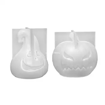 Забавная форма для свечей из тыквы, Призраки Хэллоуина, Форма для свечей с ароматом тыквы, форма для смолы, Прямая поставка