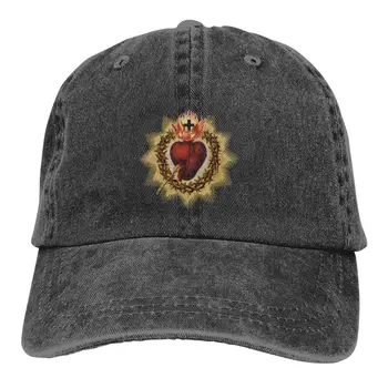 Католическая бейсболка Sacred Heart Мужские шляпы Женские бейсболки с защитой козырька Snapback Jesus God Cross Caps