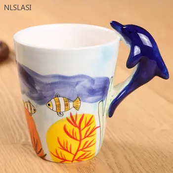 Креативная 3D Трехмерная Расписная Кружка С Рисунком Милого Животного, Чашка Для Воды, Кофейная Чашка, Бытовая Керамическая Чашка Для Чая, Детские Подарки