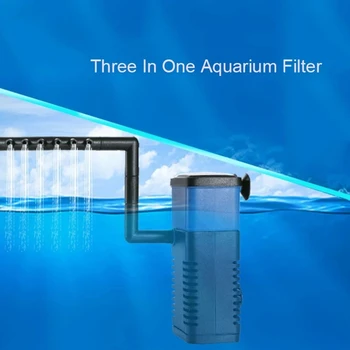 Мини-погружной аквариумный фильтр мощностью 4 Вт, аквариум с рыбками, внутренний фильтрующий насос, циркуляция потока воды, добавление кислорода для аквариума с рыбками и черепахами.