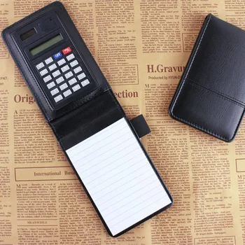 Многофункциональный кожаный маленький блокнот A7, карманный блокнот, планировщик деловой работы, Ежедневные заметки, Портативная записная книжка с калькулятором