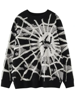 Мужской осенне-зимний модный бренд American oversize sweater для мужчин и женщин из жаккарда High street spider