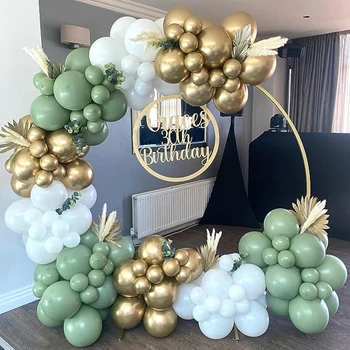 Набор воздушных шаров Sage Green Balloos из белого Золота Garaland Arch Baby Shower На Годовщину свадьбы, Раскрывающий пол, Принадлежности для украшения вечеринки