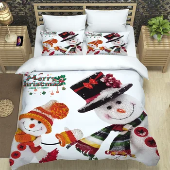 Набор из трех предметов для рождественской кровати в скандинавском стиле с принтом, домашний текстиль, постельное белье, стеганое одеяло, двухкомпонентный фабричный