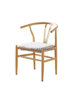Новая имитация массива дерева, современный простой новый китайский стул с кольцом, железный стул art y, комбинация стульев для обеденного стола, бытовая