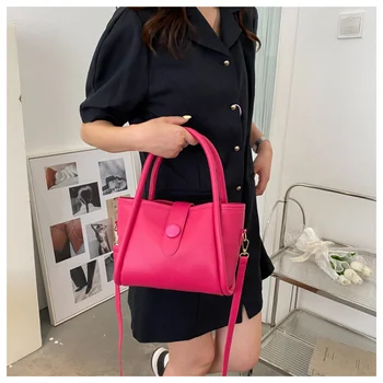 Новая однотонная женская сумка с верхней ручкой, сумки через плечо для поездок на работу, модные дизайнерские маленькие сумки-тоут, дизайнерские сумки