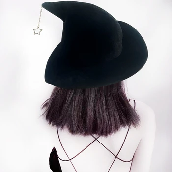 Новая черная шляпа ведьмы для макияжа на сцене, вечерние наряды, шляпа для вечеринки, принадлежности для выступлений, реквизит