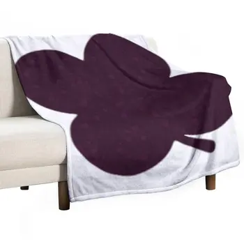 Новый белый с фиолетово-красными цветами счастливого четырехлистного клевера, Ирландское одеяло на удачу, пушистое мохнатое одеяло, одеяло для пикника