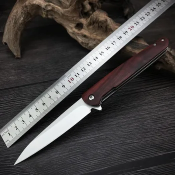 Новый складной нож ручной работы с деревянной ручкой Mini EDC Многофункциональный стальной нож для самообороны D2, тактический нож для выживания в дикой природе.