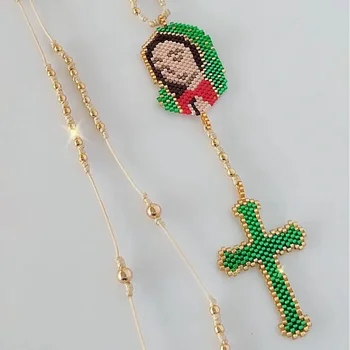 Ожерелье из бисера Escapularios с крестом девы Марии Миюки