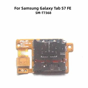 Оригинальный Разъем для чтения SD/SIM-карт Samsung Galaxy Tab S7 FE SM-T7368 T7368 TF держатель SIM-карты, Запасные части для чтения SIM-карт