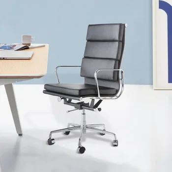 Офисное кресло из натуральной кожи с высокой низкой спинкой, Офисное кресло для руководителей, Наборы мебели из сплава, Черный, Белый, коричневый, WRXYH
