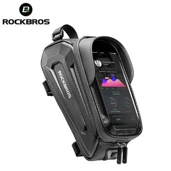 Официальная велосипедная сумка ROCKBROS, передняя сумка для телефона, водонепроницаемая сумка для седла с сенсорным экраном, 6,5-дюймовые аксессуары для велосипеда