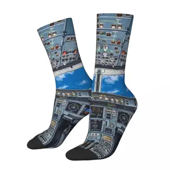 Плакат кабины Airbus A320 Мужские и женские носки Ветрозащитная новинка Весна Лето Осень Зимние чулки в подарок