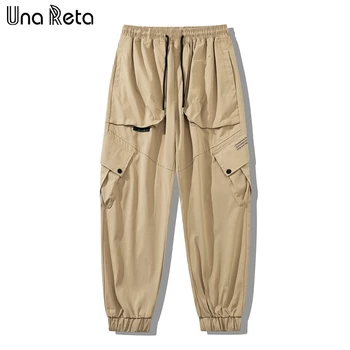Повседневные мужские брюки Una Reta, летние новые однотонные брюки в стиле хип-хоп, спортивные брюки Harajuku, Модные дизайнерские брюки с карманами, мужские брюки