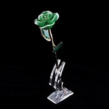 Подарки для Женщин 24k Золотая Роза с Подставкой Вечные Цветы Forever Love В Коробке Подруга Свадебный Подарок на День Святого Валентина для Нее