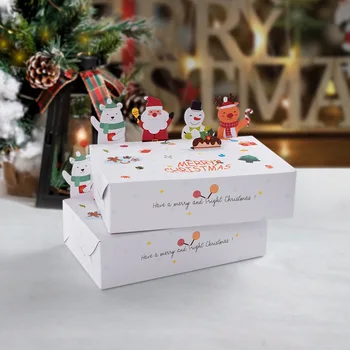 Подарочная коробка с 3D наклейками в виде милых животных, упаковка для рождественской вечеринки, коробка для конфет и печенья, креативная подарочная упаковка для детей и гостей.