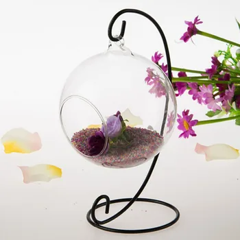 Подвесная стеклянная ваза из 1 шт., Подвесной Террариум, цветок, прозрачный контейнер, Подвесная ваза, Креативное украшение для дома в помещении