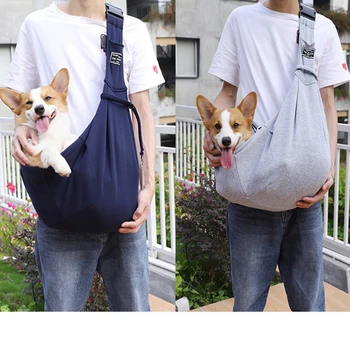 Портативная сумка-переноска для домашних собак, для прогулок на свежем воздухе, для выгула щенка, складная Дышащая сумка-мессенджер через плечо, для перевозки кошек и котенков.