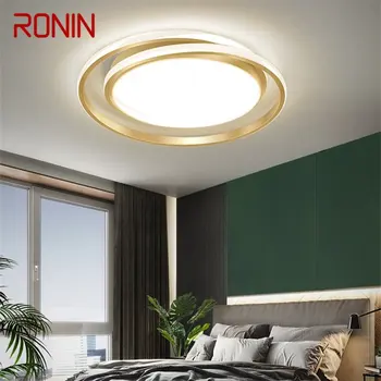 Потолочный светильник RONIN Nordic, современная золотая круглая лампа, простые светильники, декоративные элементы для гостиной, спальни