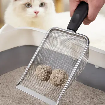 Прочная лопатка для кошачьего туалета, лопатка для быстрой протечки, отверстие для подвешивания песка, лопатка для кошачьего туалета с гладкими краями.
