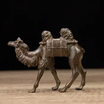 Пустынный верблюд украшения разное состаренный медный цвет украшения дома твердый чай с микрорезьбой украшения для домашних животных изделия ручной работы