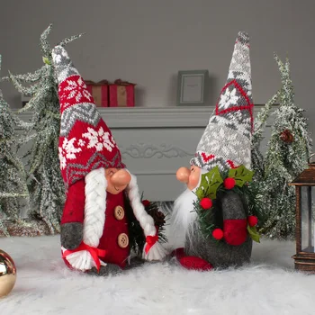 Рождественские гномы в виде снежинок ручной работы, шведские вязаные фигурки Санты в красочной шляпе для подарков на вечеринку, детские игрушки