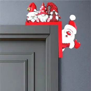 Рождественское украшение дверной коробки креативный декор уголков рамки Санта-Клауса Новогодние дверные уголки Уникальное украшение для вечеринки в общежитии