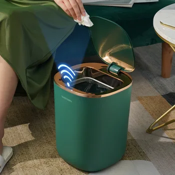 Роскошные скандинавские мусорные баки с интеллектуальным датчиком Кухня Ванная Комната Гостиная Спальня с крышкой Инструменты для уборки дома