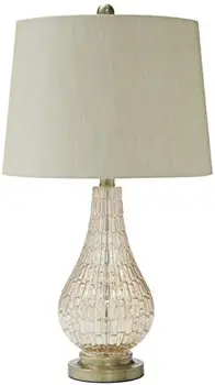 Современная настольная лампа из изогнутого стекла 25 дюймов, цвет шампанского